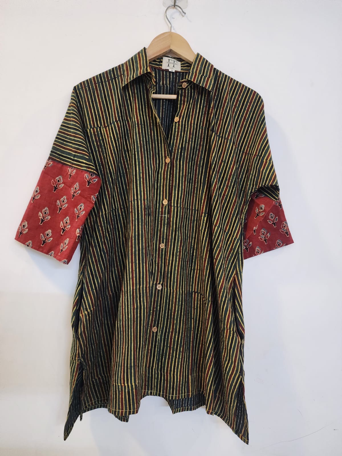 Ajrakh cotton shirt dress (short)