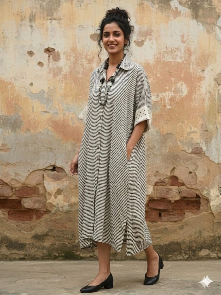 Ajrakh shirt dress