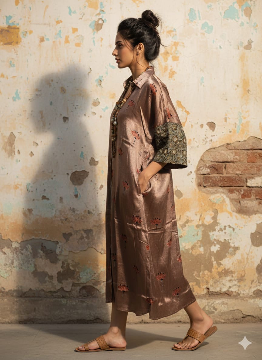 Ajrakh shirt dress