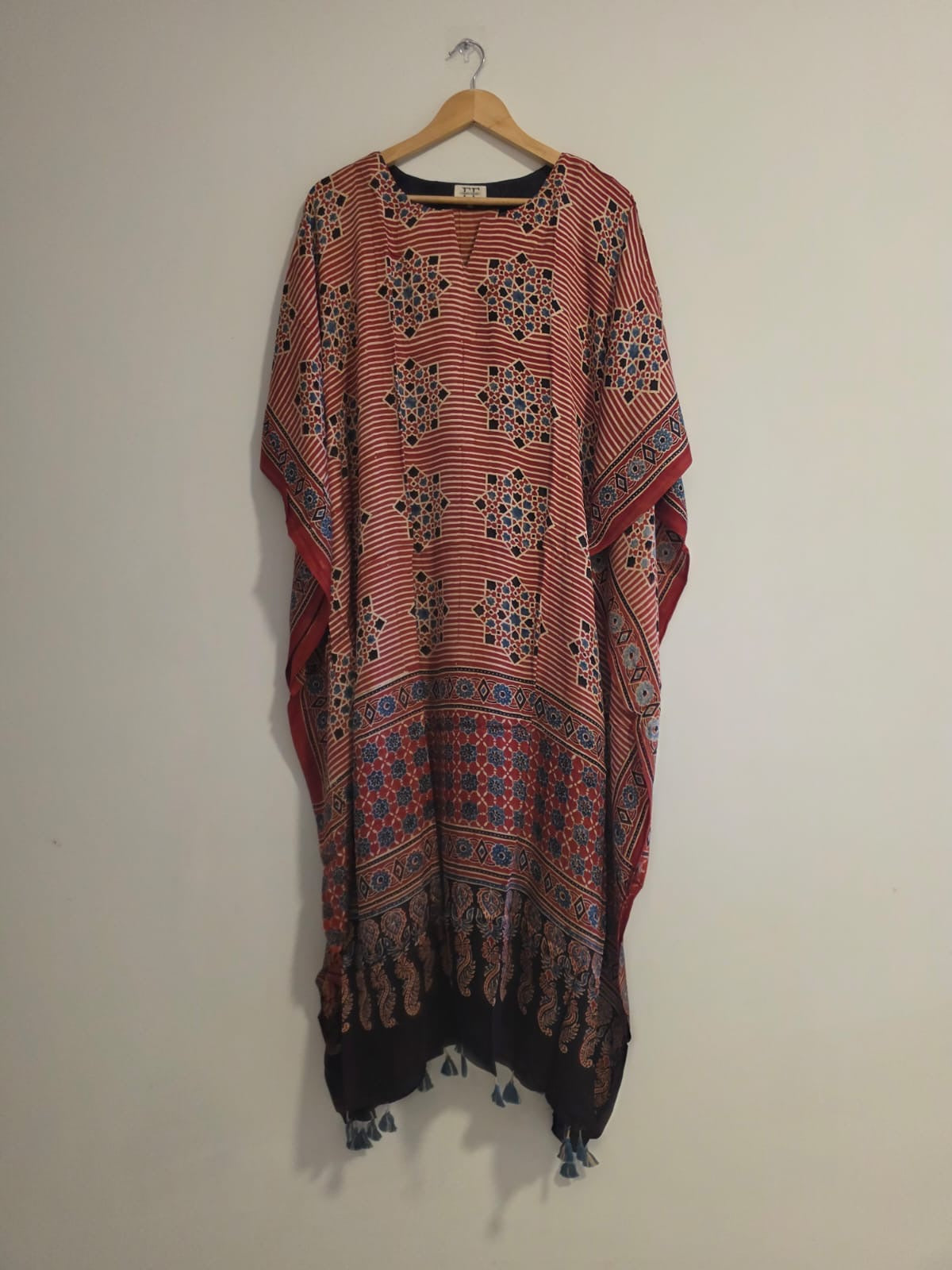 Ajrakh Kaftan in modal silk
