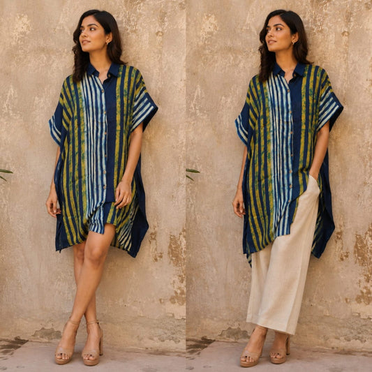 Ajrakh short shirt dress