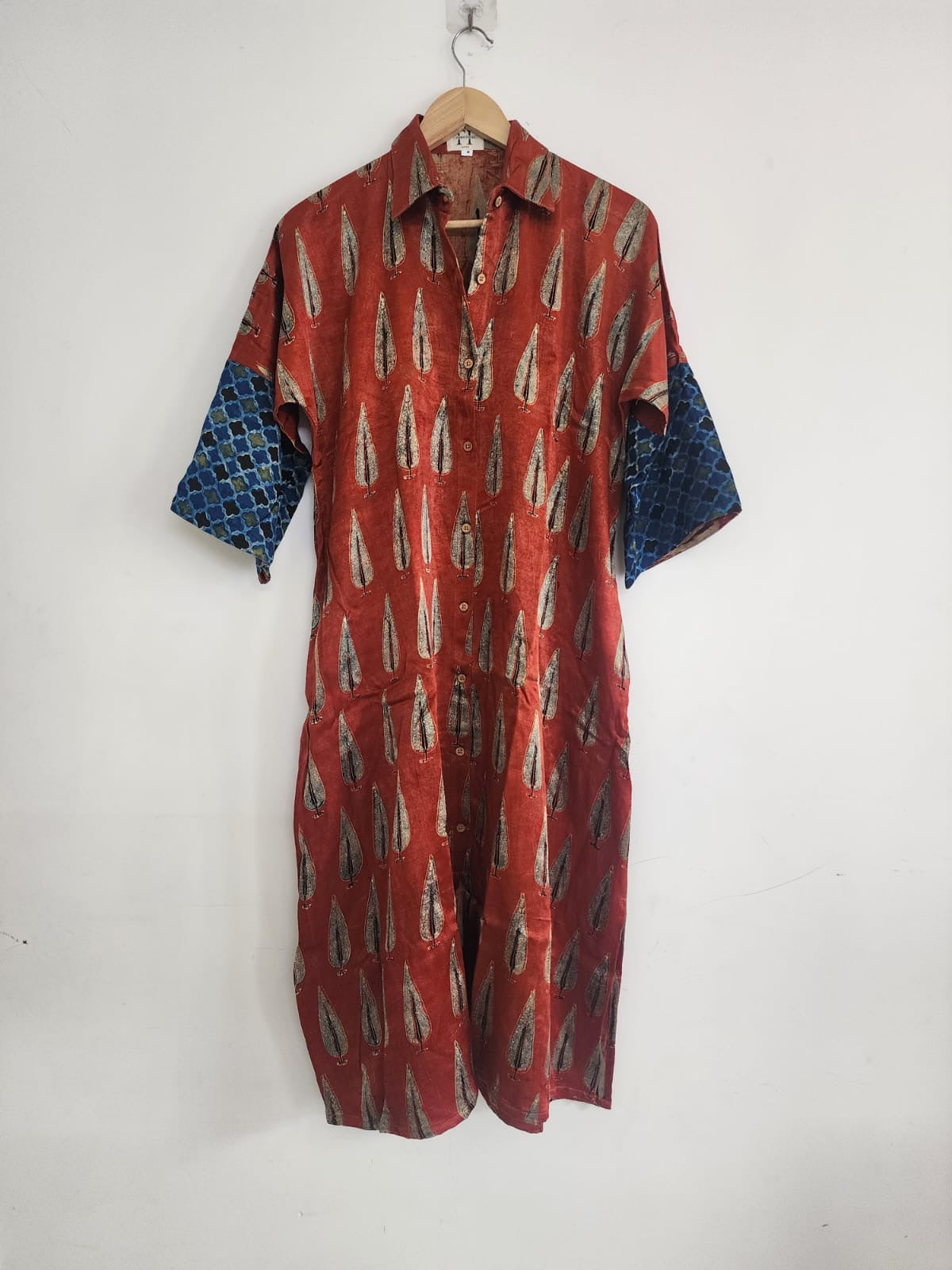 Ajrakh shirt dress