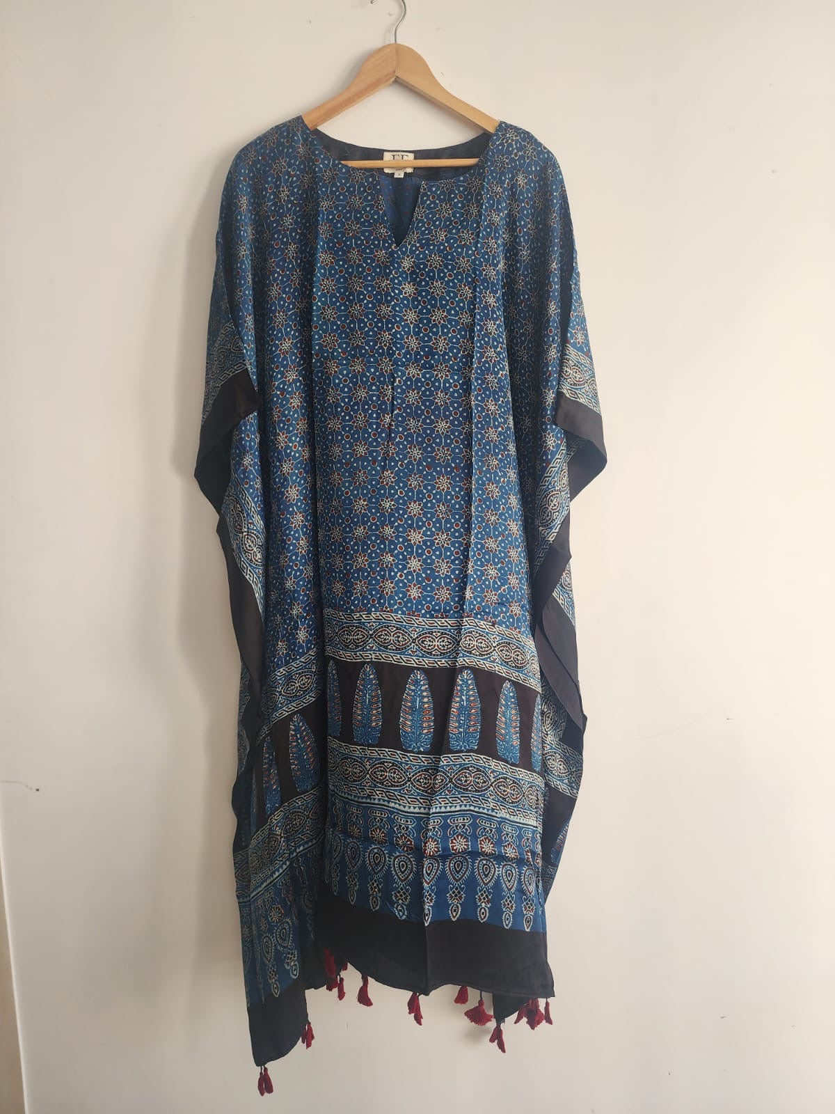 Ajrakh Kaftan in modal silk