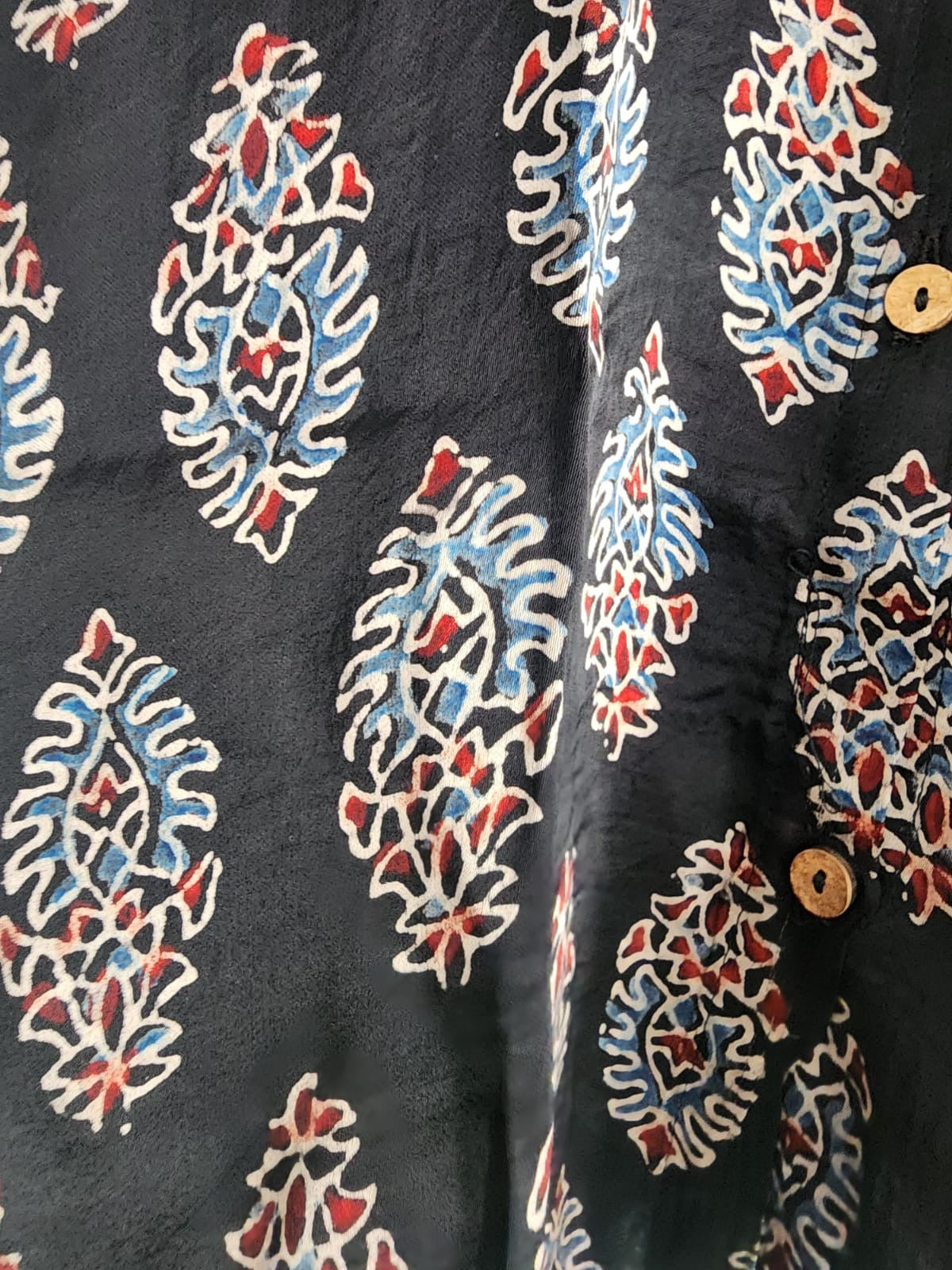 Ajrakh Kaftan shirt in modal silk