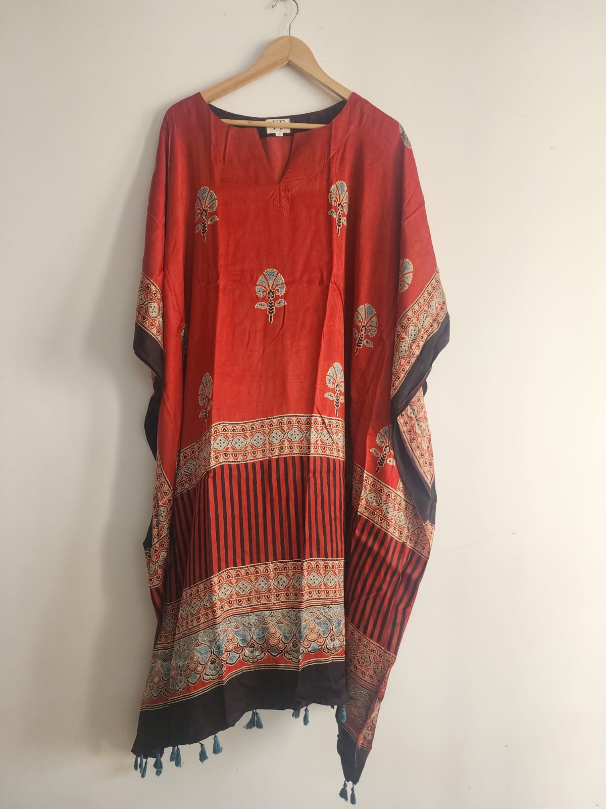 Ajrakh Kaftan in modal silk