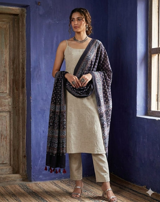 Ajrakh mul cotton dupatta