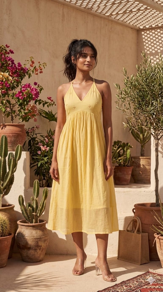 Mul Cotton dress (Yellow)