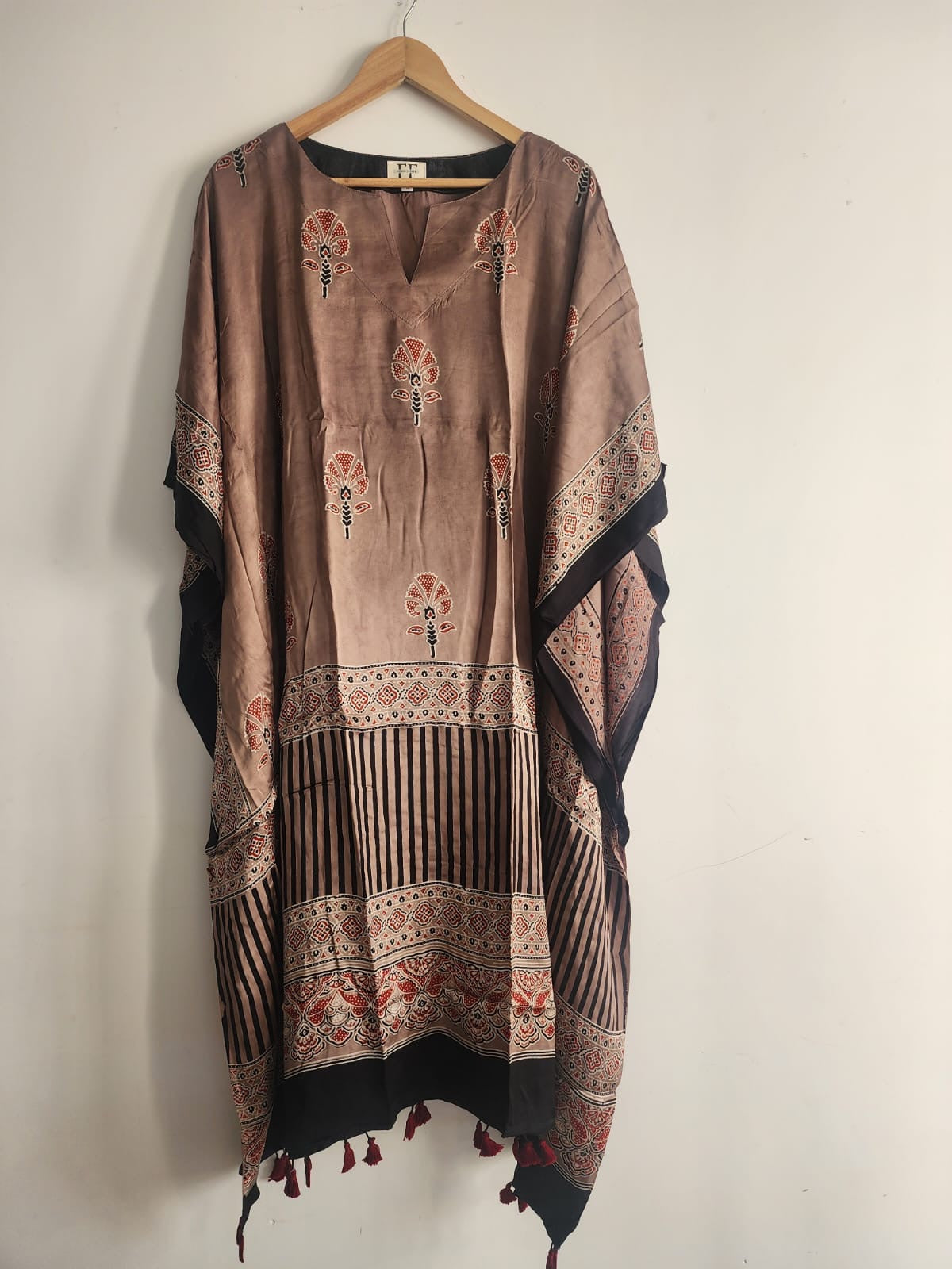 Ajrakh Kaftan in modal silk