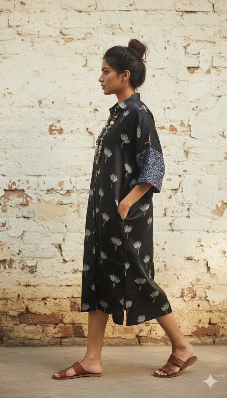 Ajrakh shirt dress