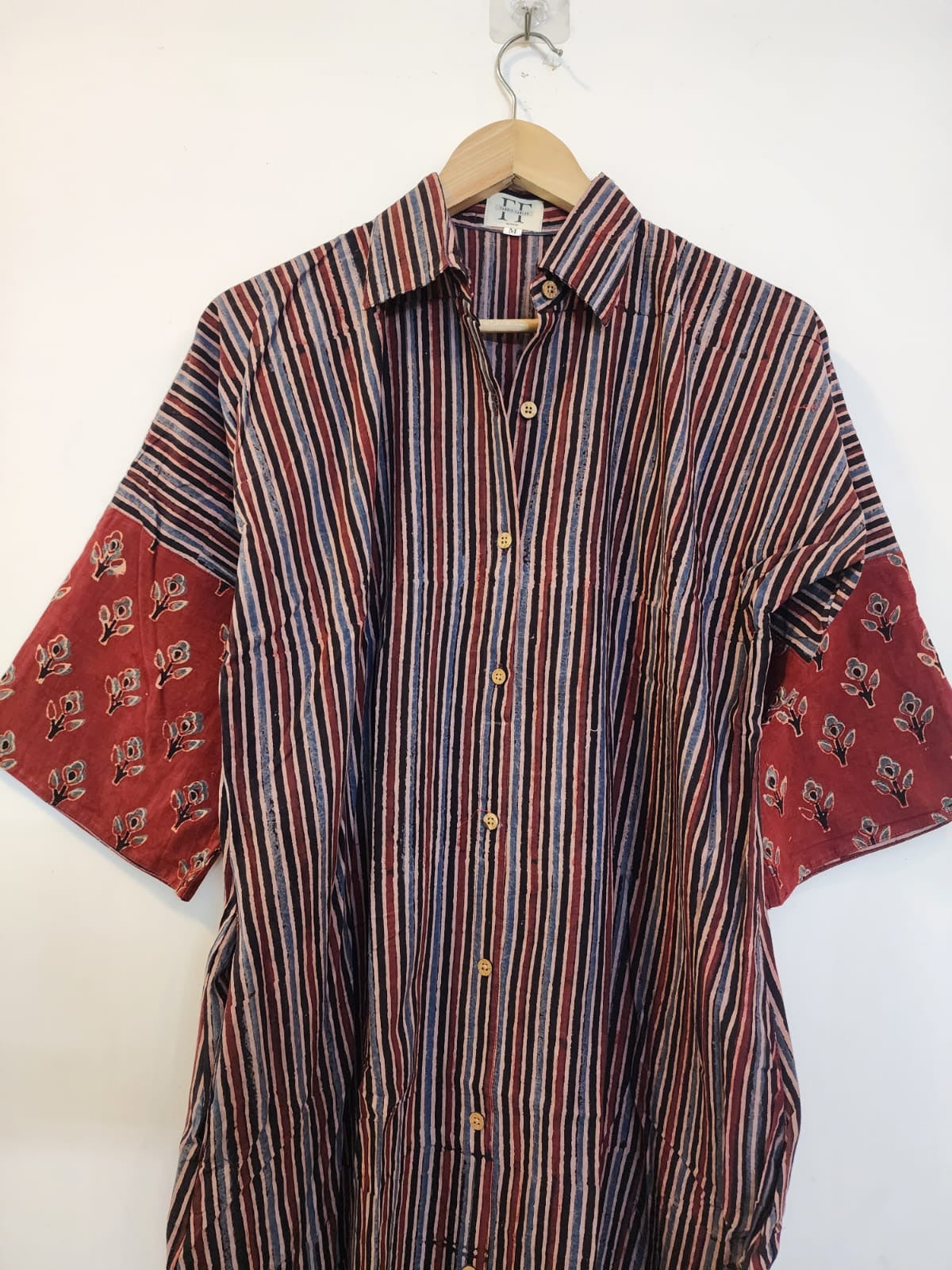Ajrakh cotton shirt dress