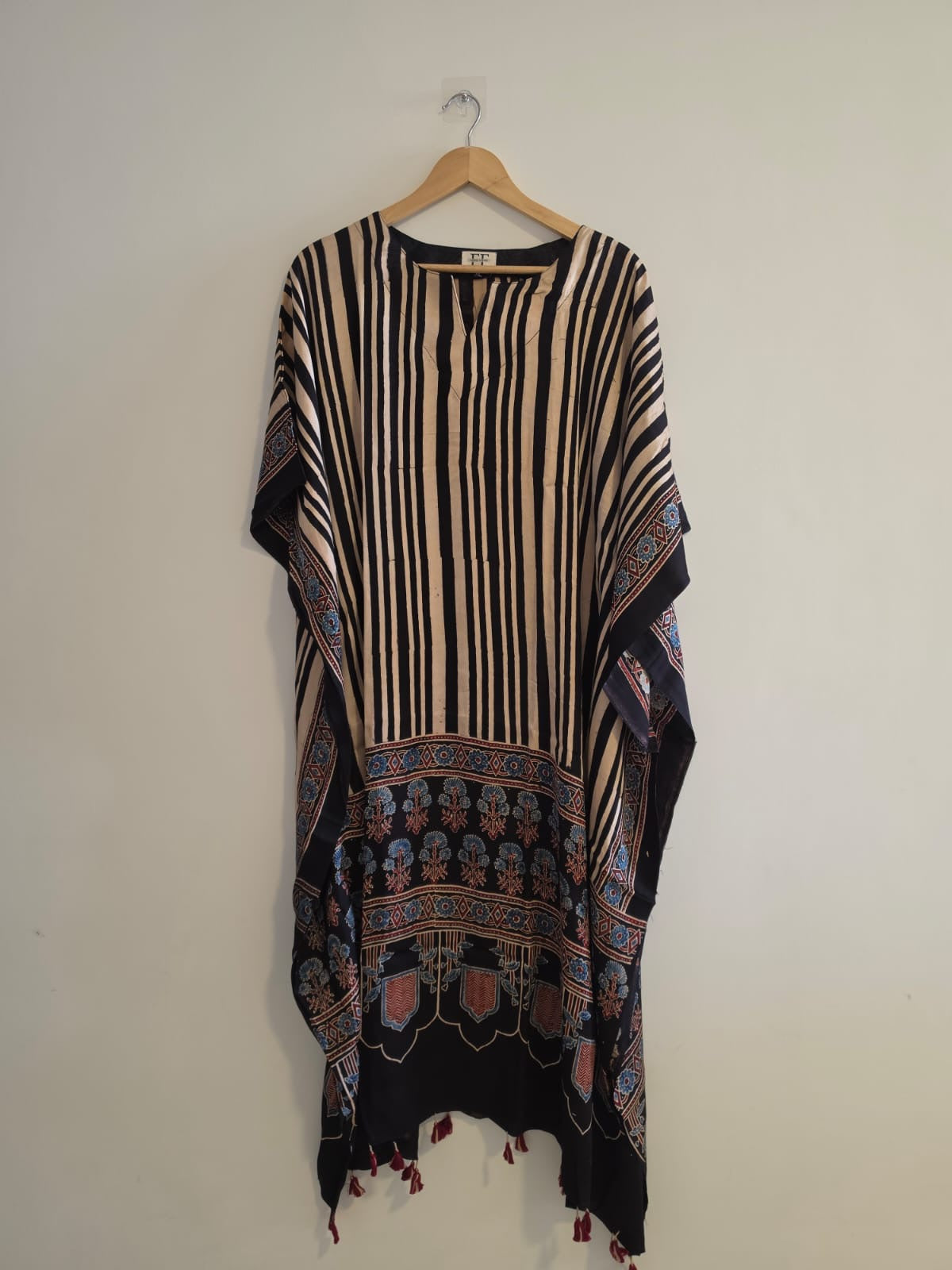 Ajrakh Kaftan in modal silk