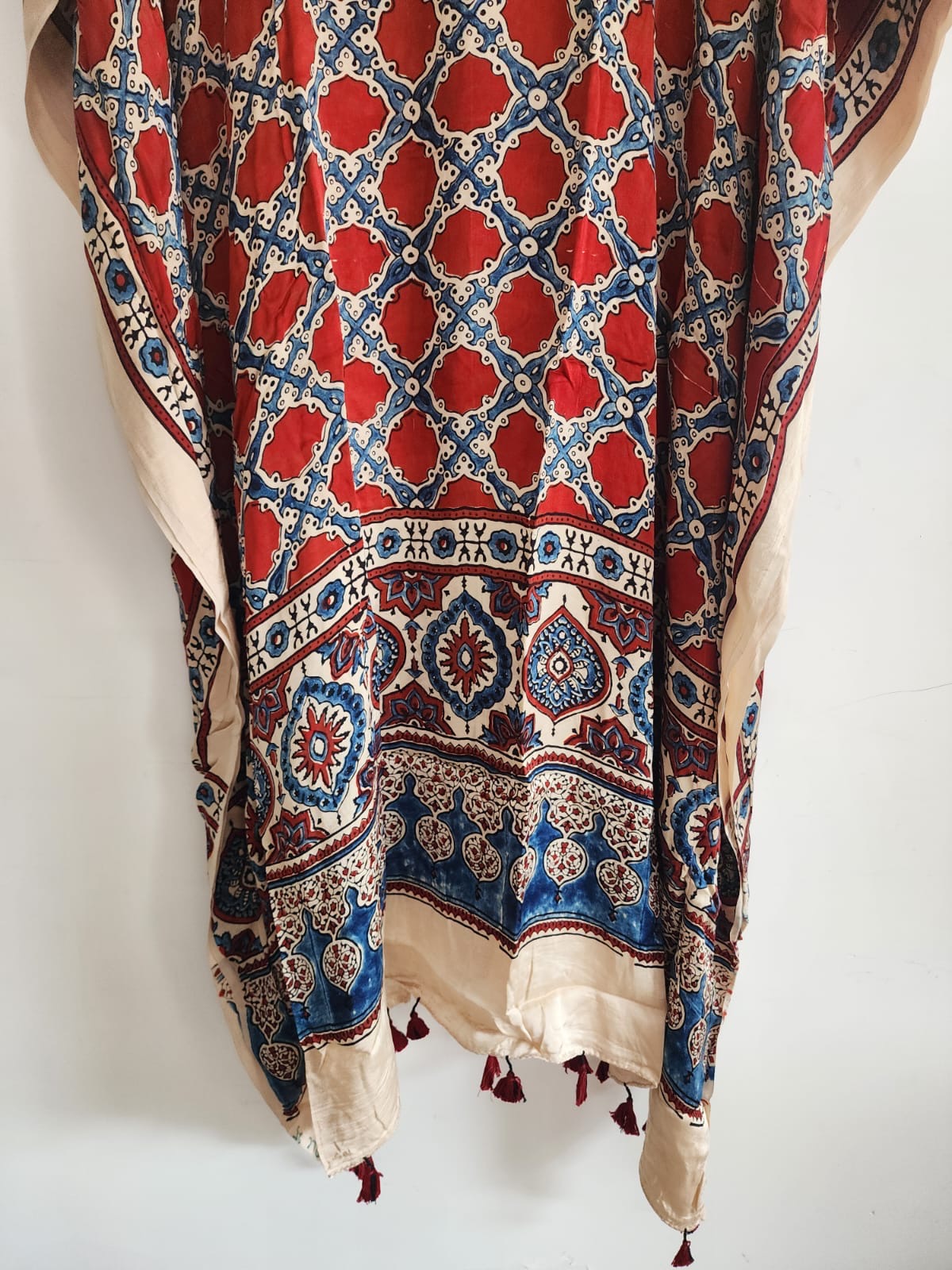 Ajrakh Kaftan in modal silk