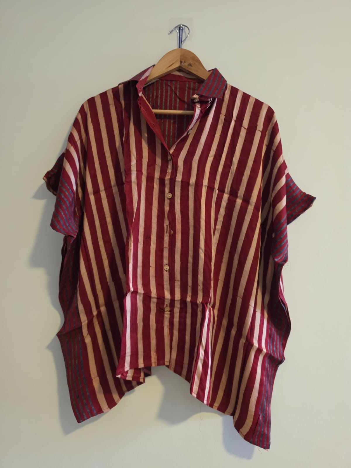 Ajrakh Kaftan shirt in modal silk