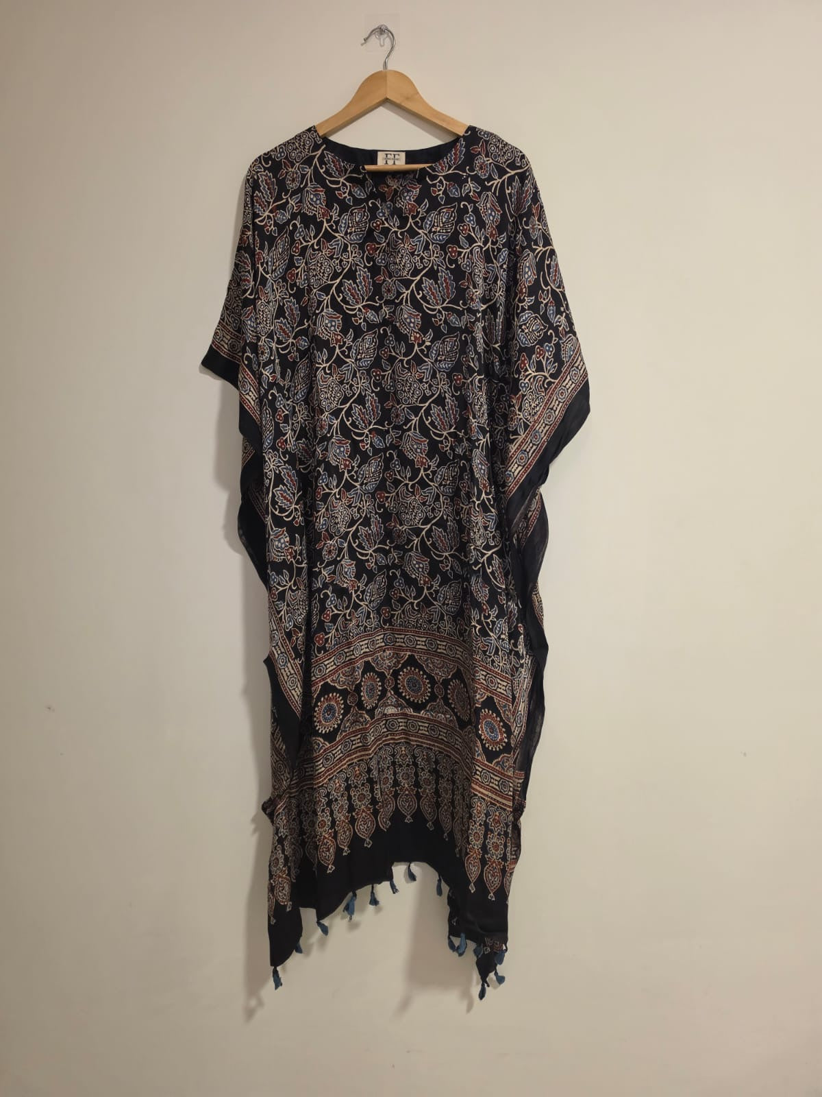 Ajrakh Kaftan in modal silk