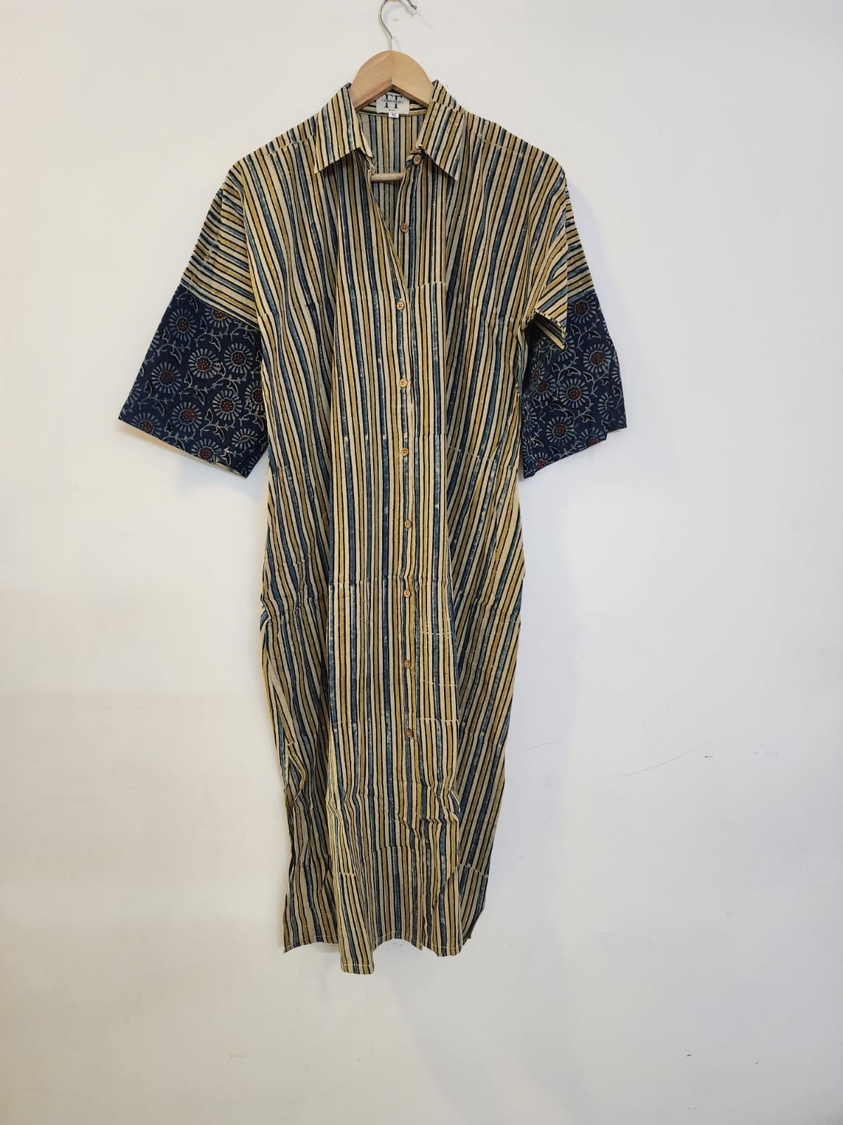 Ajrakh cotton shirt dress