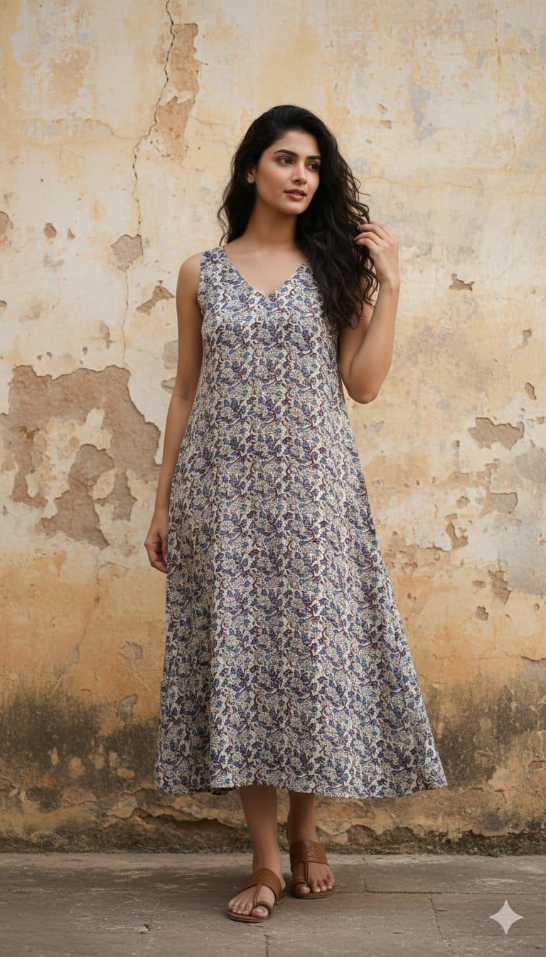 Ajrakh Modal dress