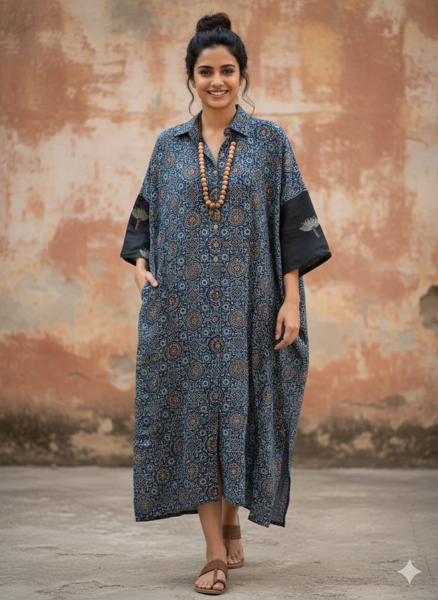 Ajrakh shirt dress