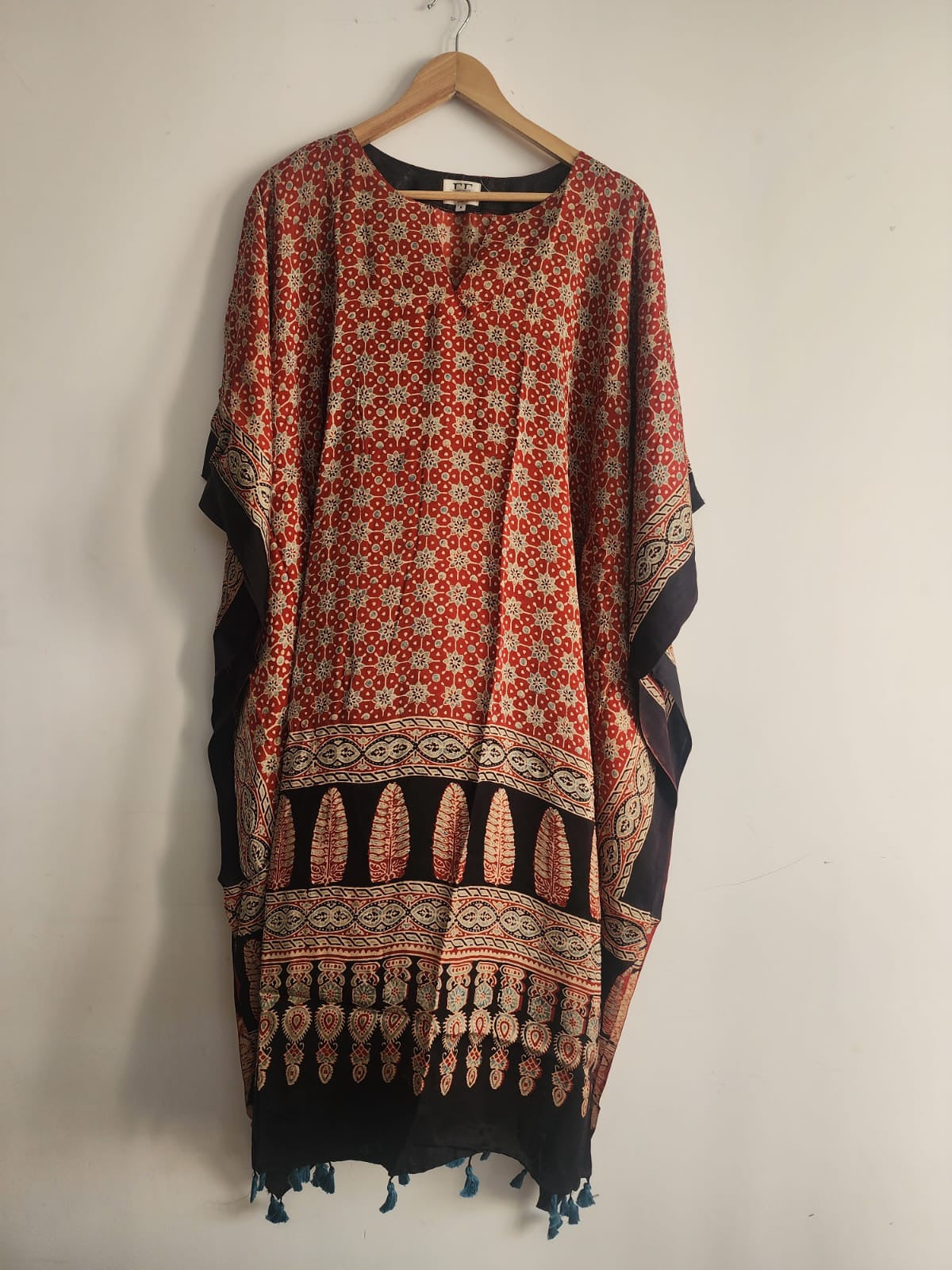 Ajrakh Kaftan in modal silk
