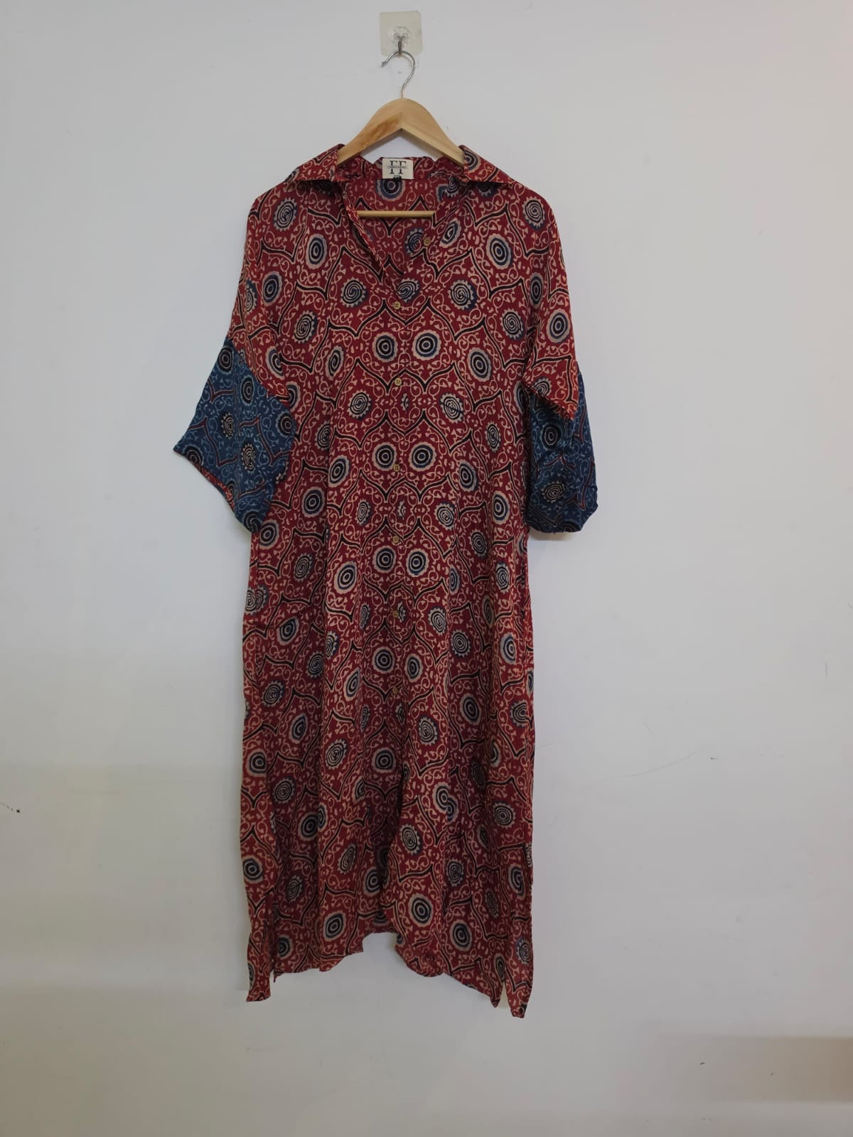 Ajrakh shirt dress