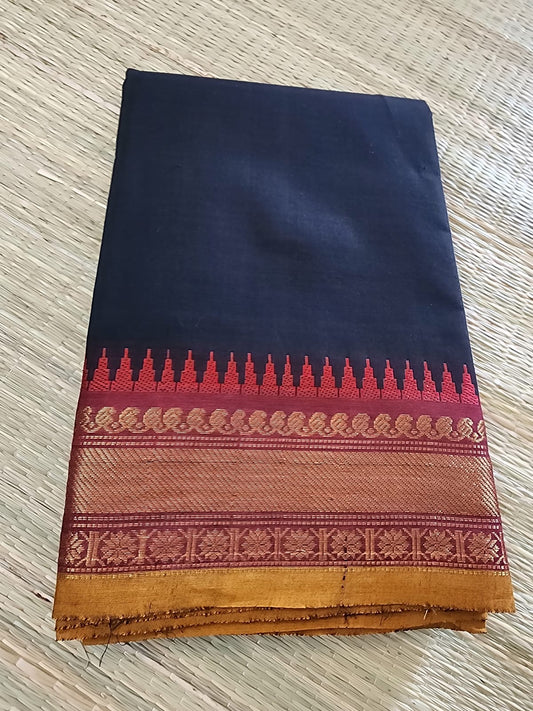 Madurai Sungudi saree (Black with red border)