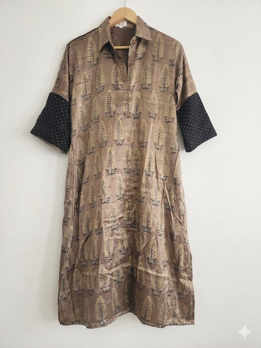 Ajrakh shirt dress