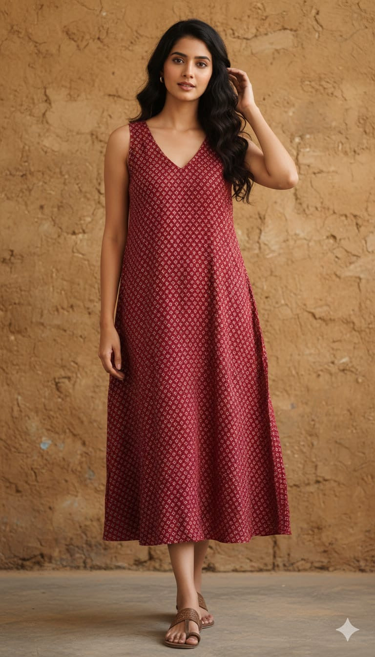 Ajrakh Modal dress