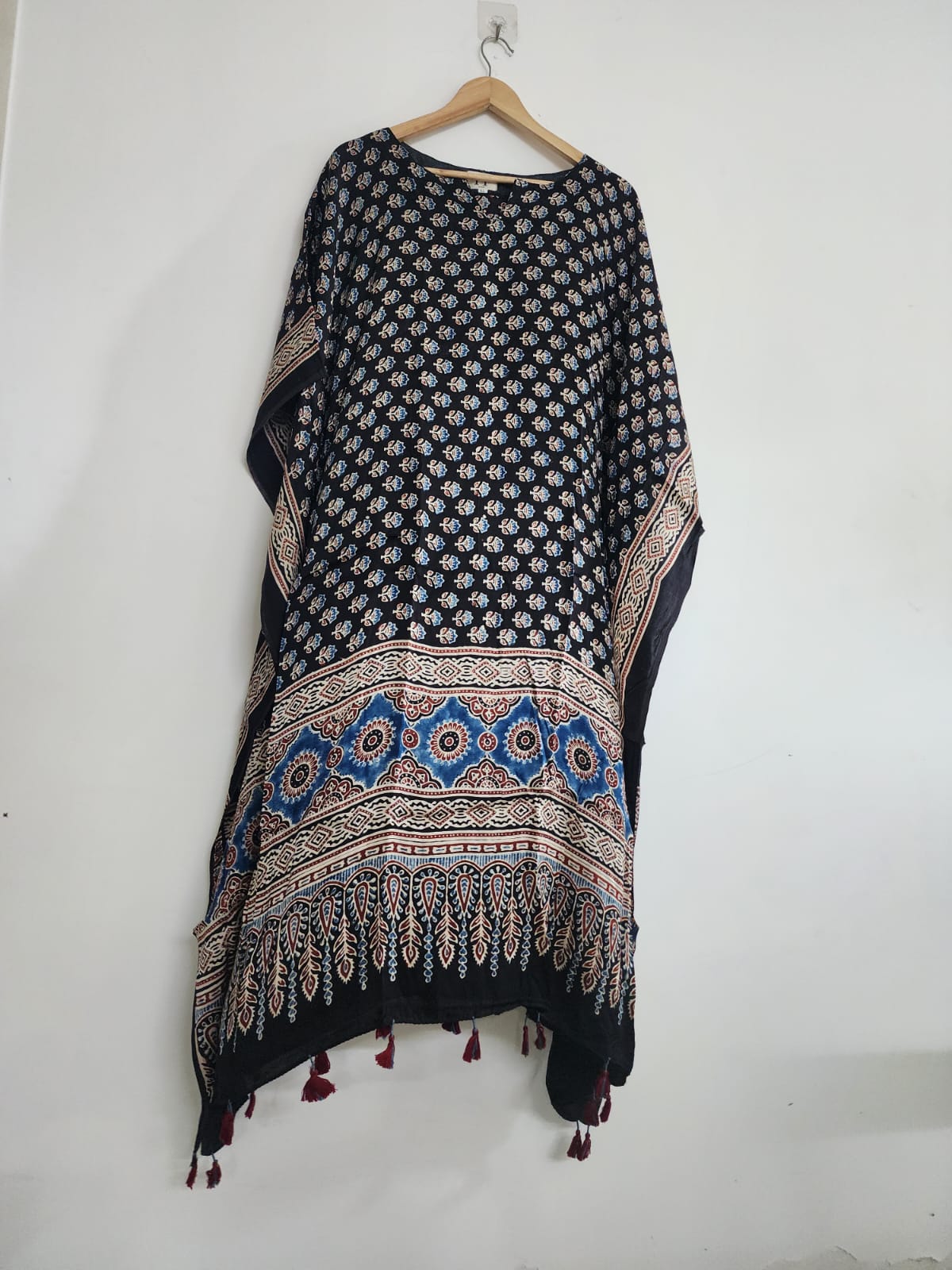 Ajrakh Kaftan in modal silk