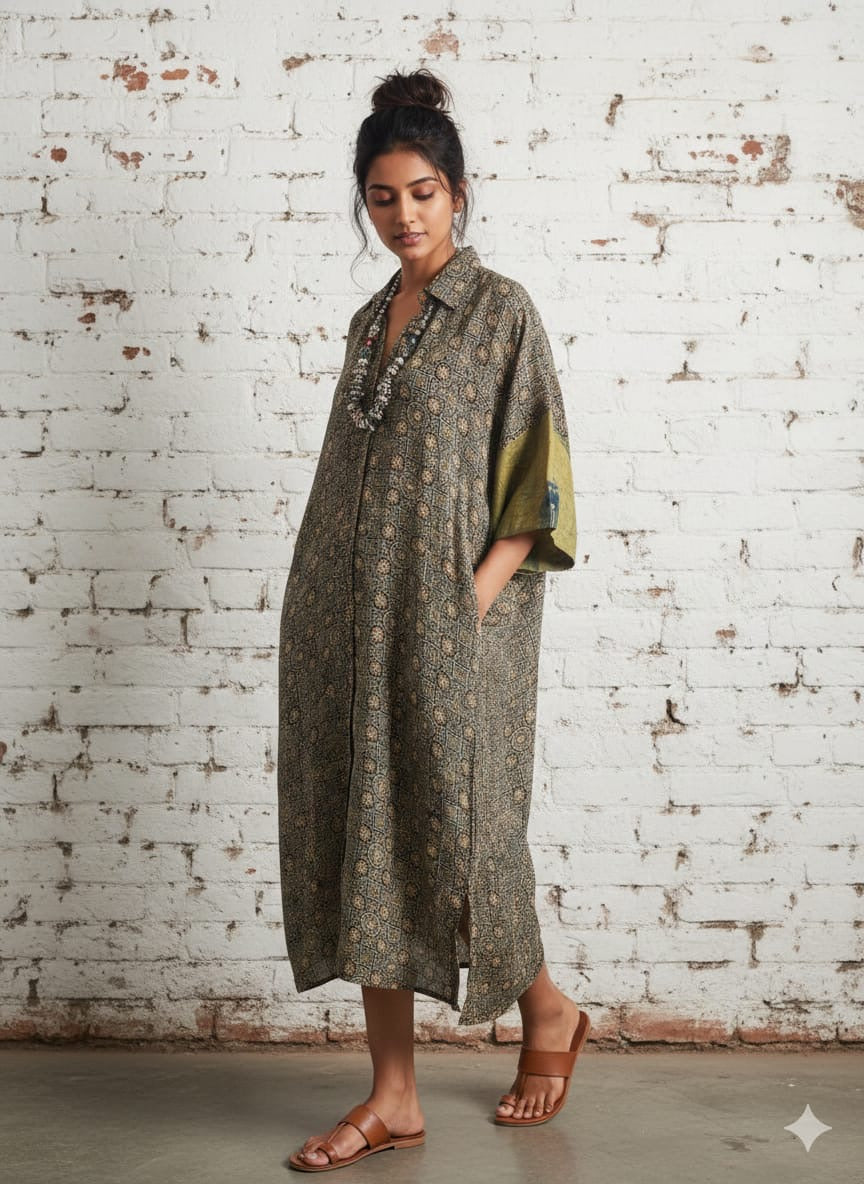 Ajrakh shirt dress