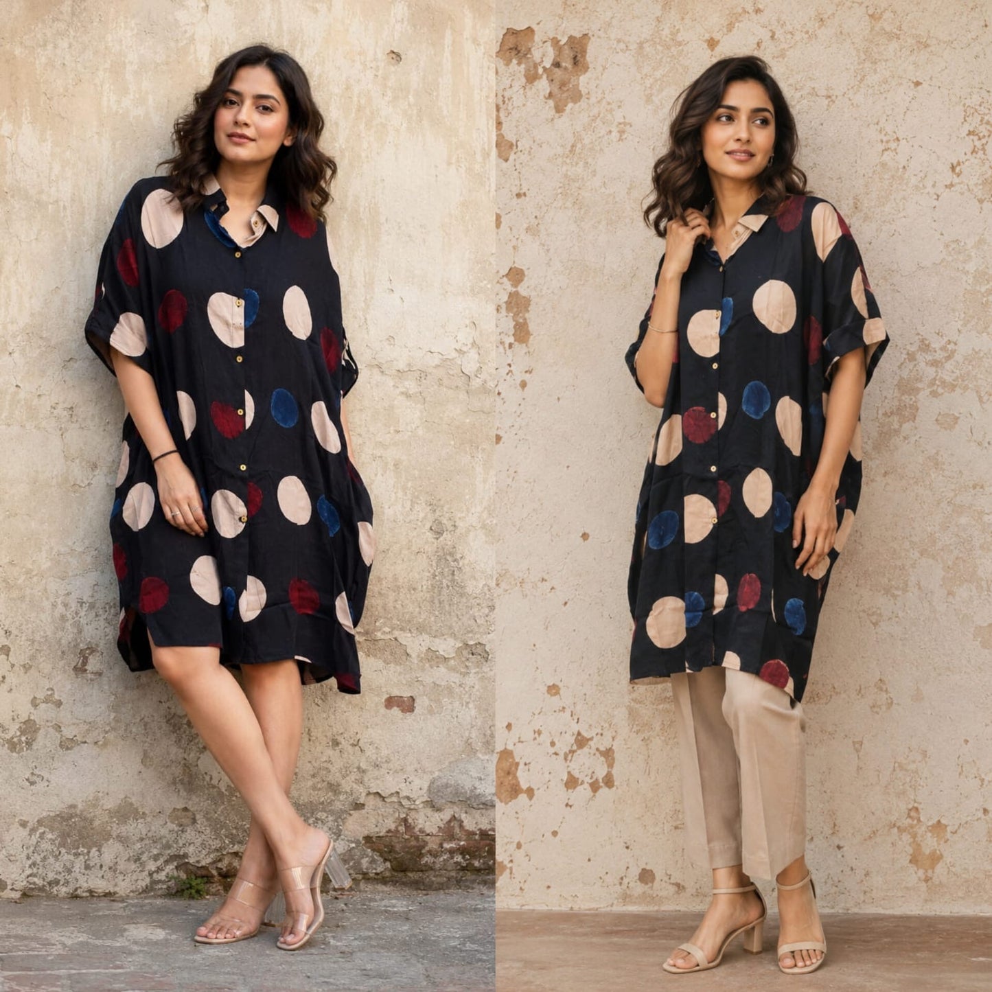 Ajrakh short shirt dress