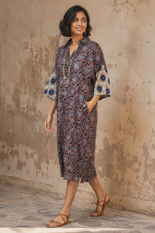 Ajrakh shirt dress
