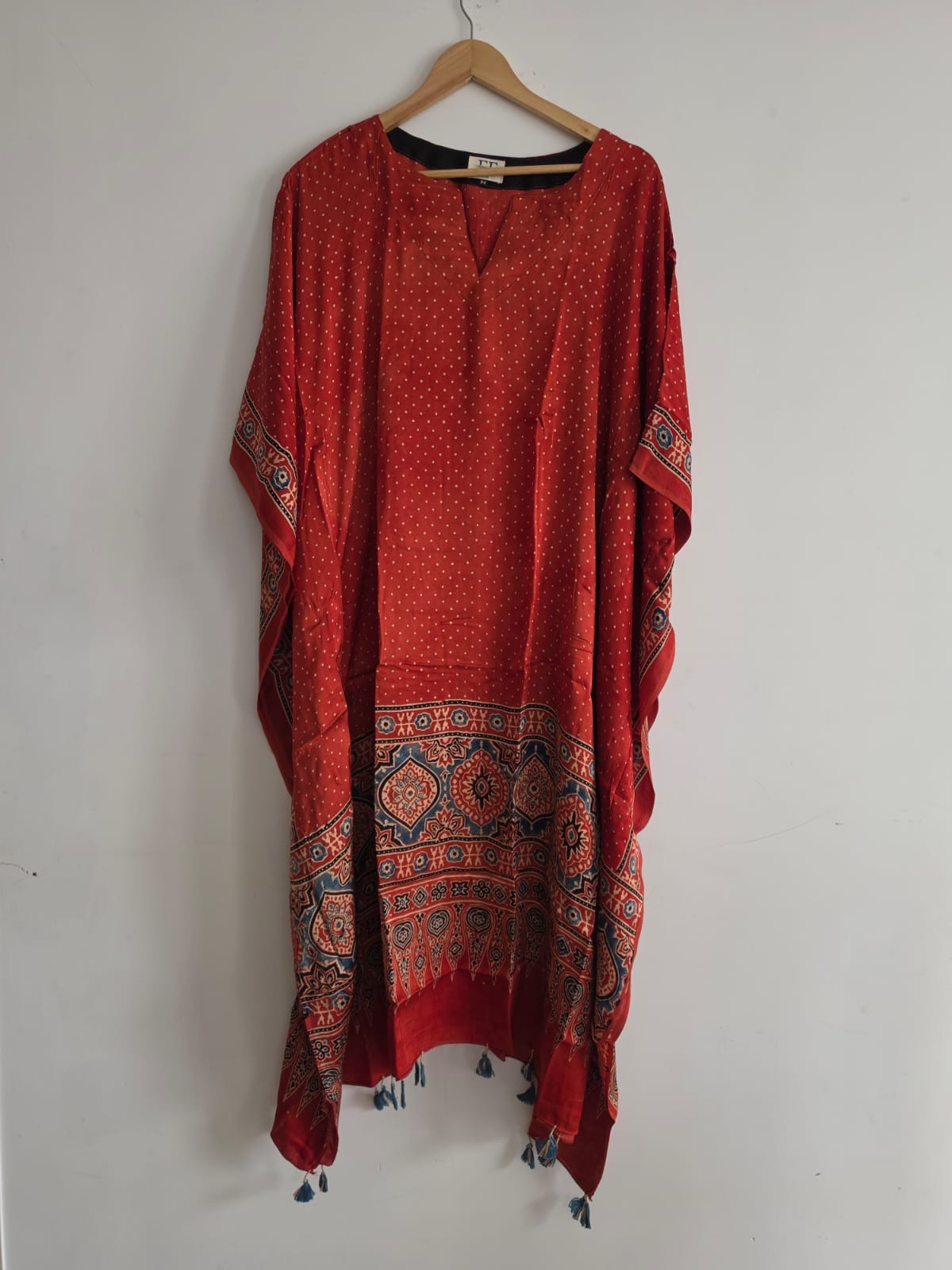 Ajrakh Kaftan in modal silk