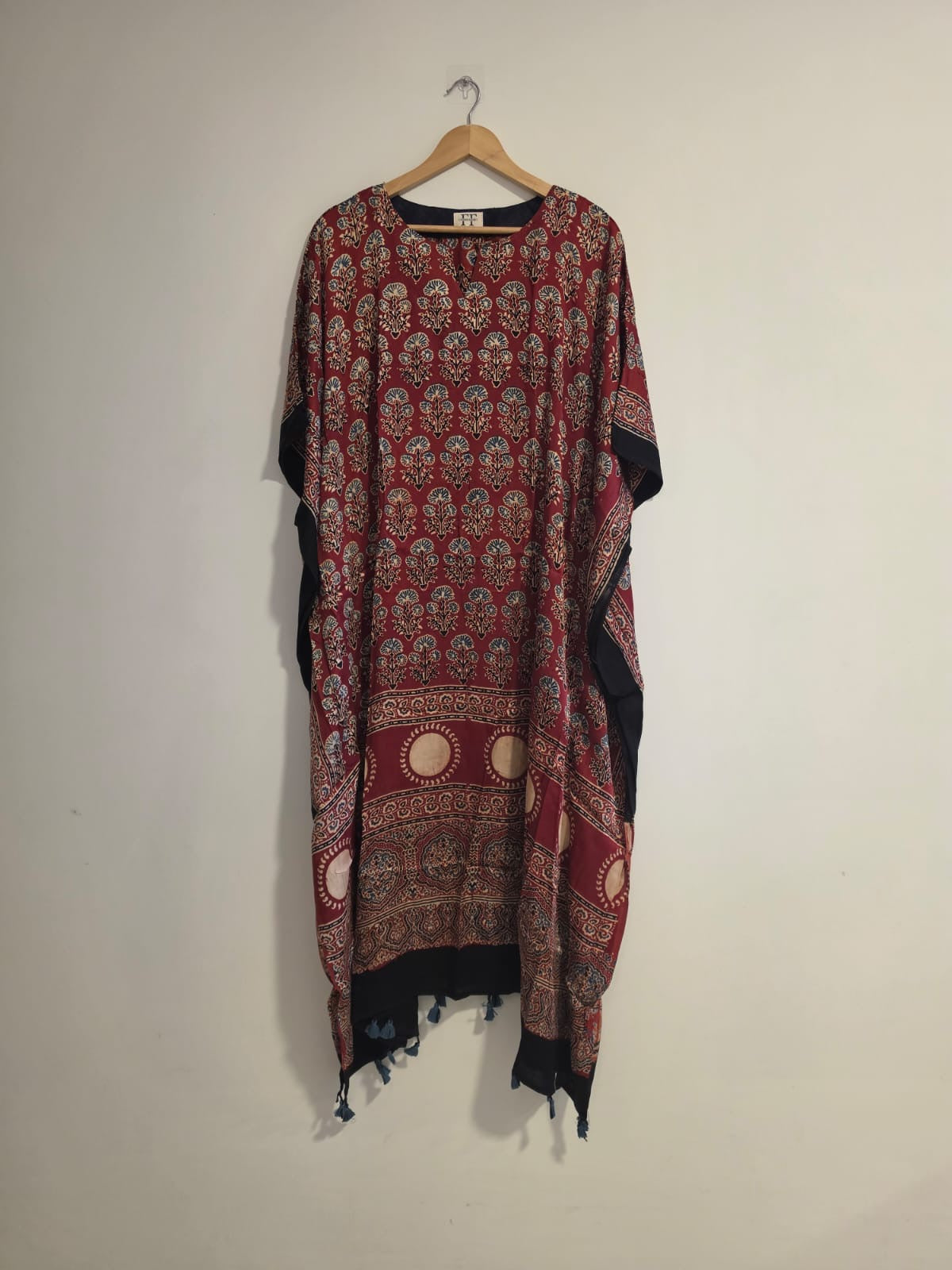 Ajrakh Kaftan in modal silk
