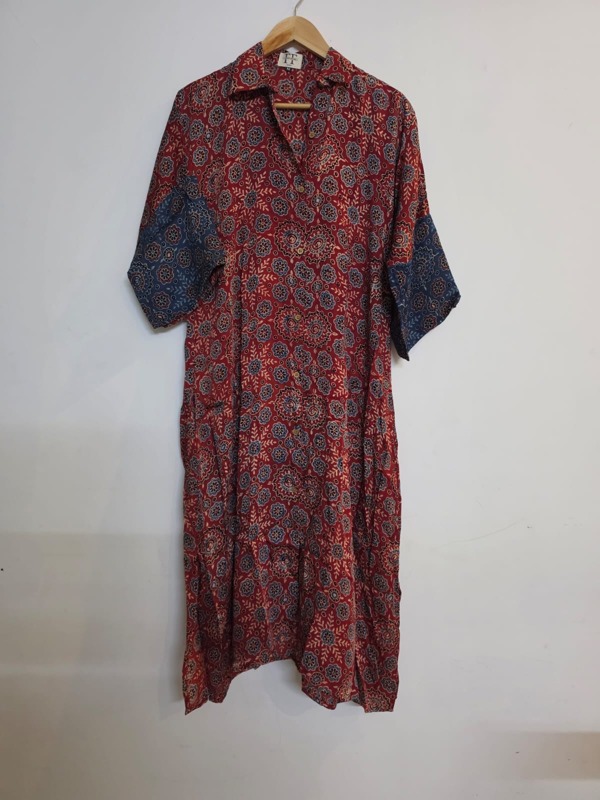 Ajrakh shirt dress