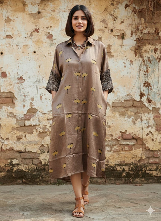 Ajrakh shirt dress