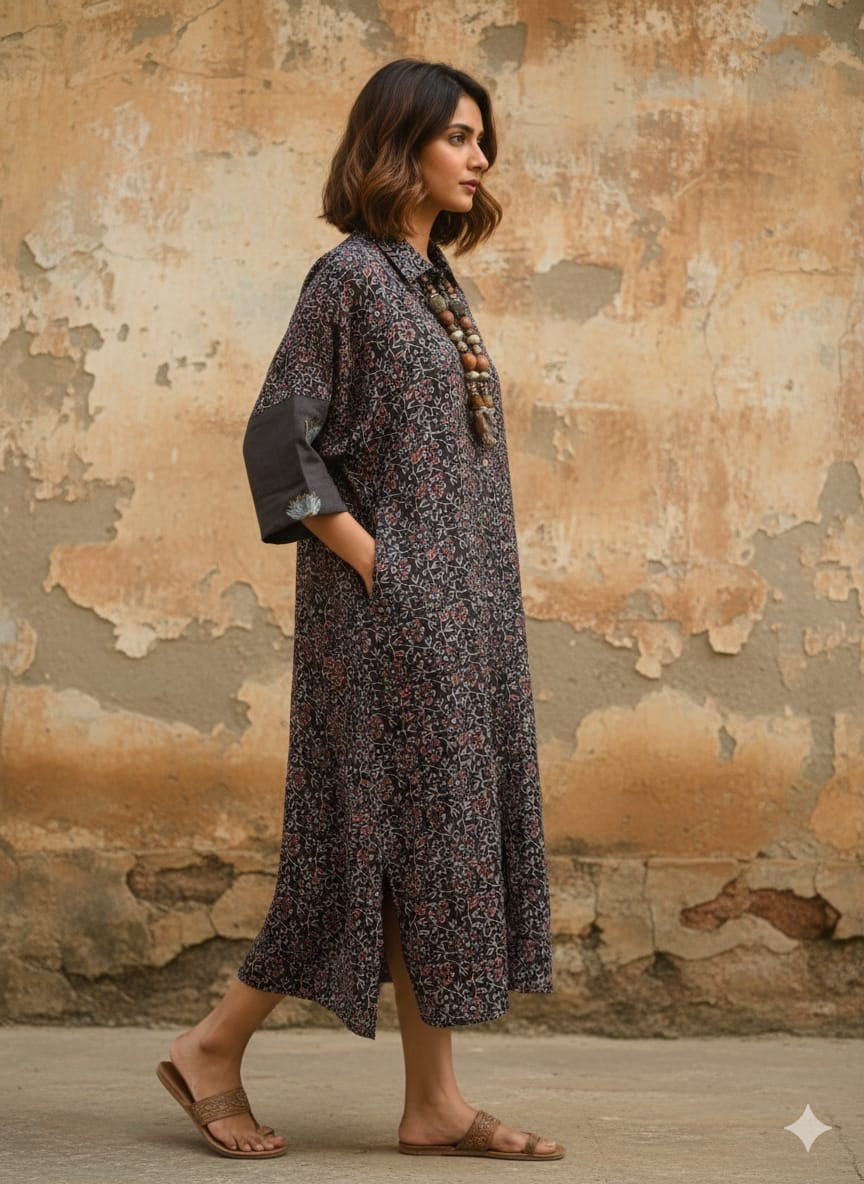 Ajrakh shirt dress