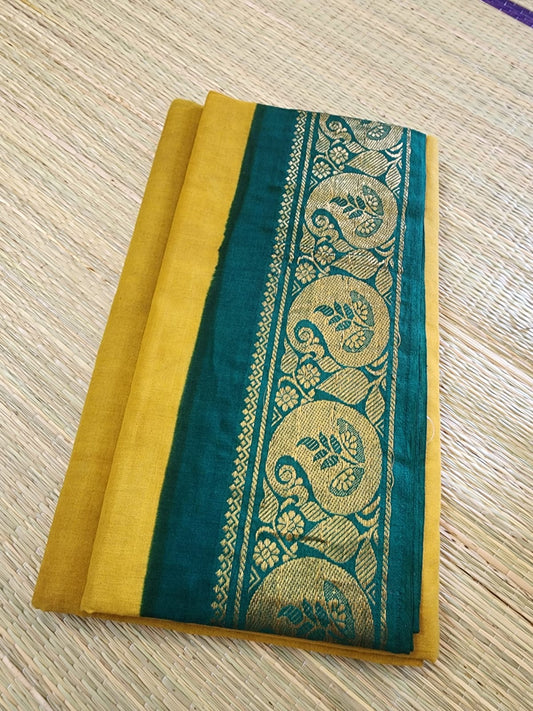 Madurai Sungudi saree (Yellow and green)