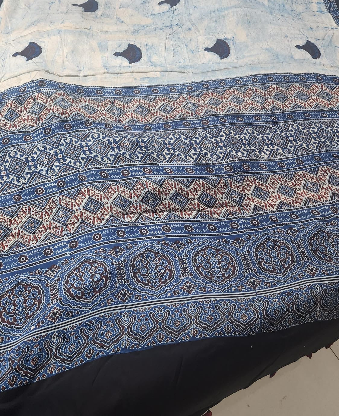 Ajrakh Modal saree