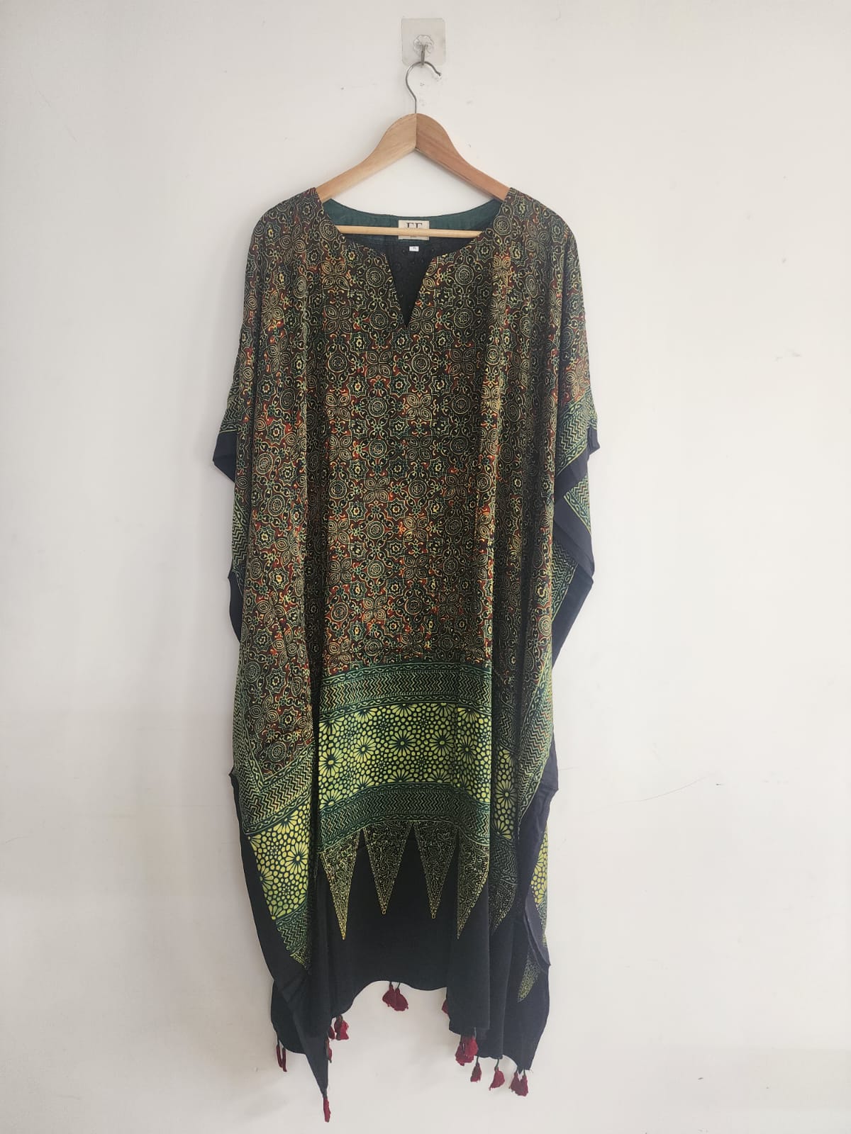 Ajrakh Kaftan in modal silk