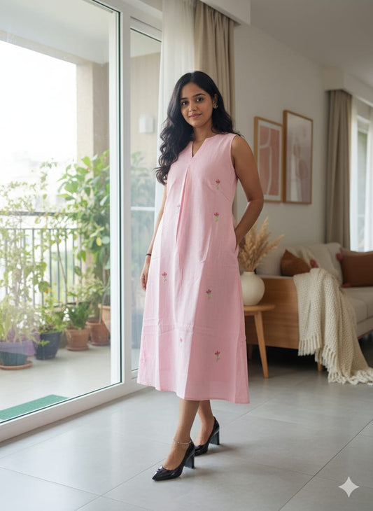 Cotton dress (Pink)