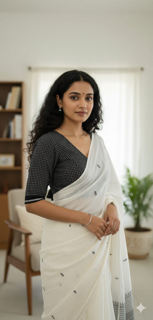 Checks blouse (black)
