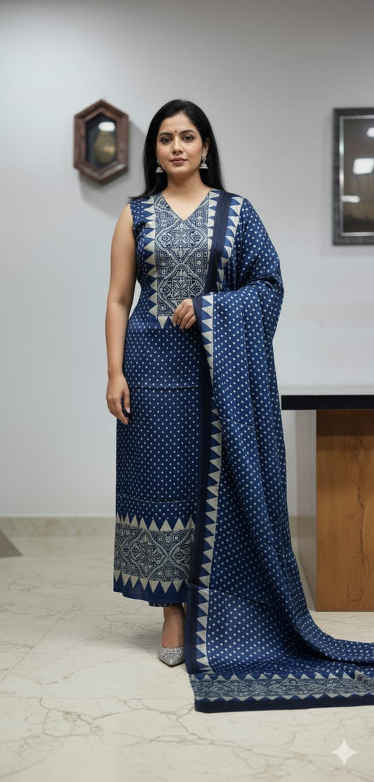 Ajrakh Modal suit set