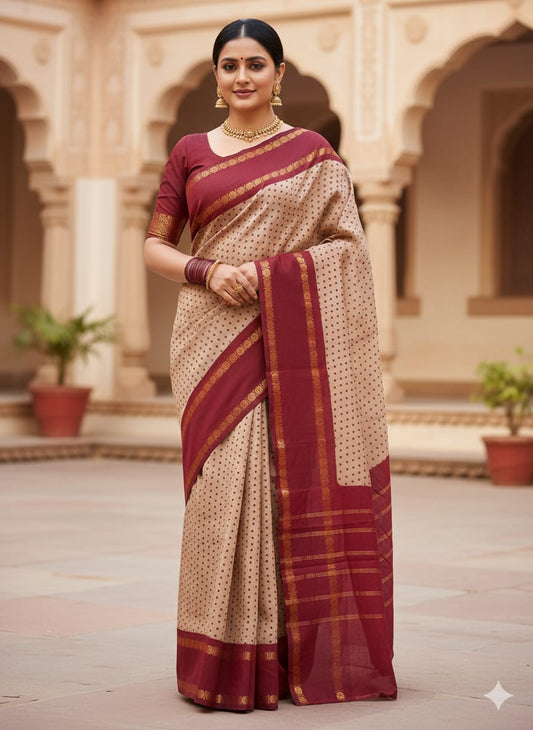 Madurai Sungudi saree (red border) (without blouse)