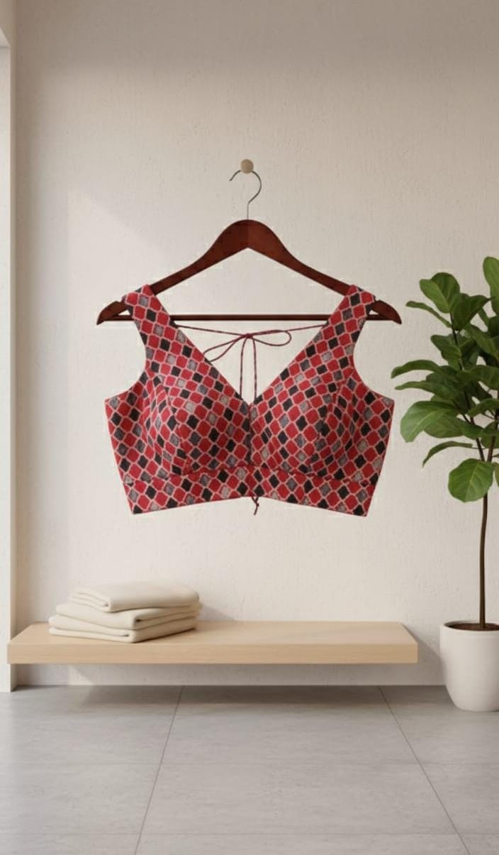 Ajrakh blouse (Red)