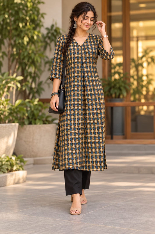 Ajrakh Cotton Kurta